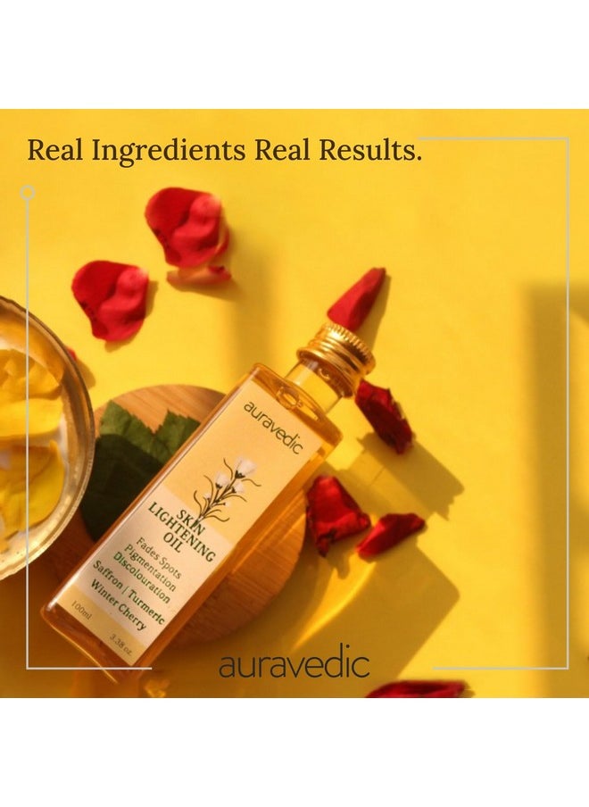 Auravedic Auravedic Saffron original face oil for glowing skin100 ml Ashwagandha pigmentation serum face serum for pigmentation and dark spot serum for women glowing skin body oil after bath for daily use  - Image 2