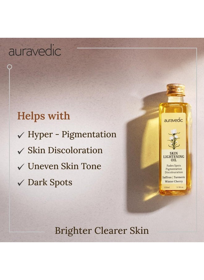 Auravedic Auravedic Saffron original face oil for glowing skin100 ml Ashwagandha pigmentation serum face serum for pigmentation and dark spot serum for women glowing skin body oil after bath for daily use  - Image 4
