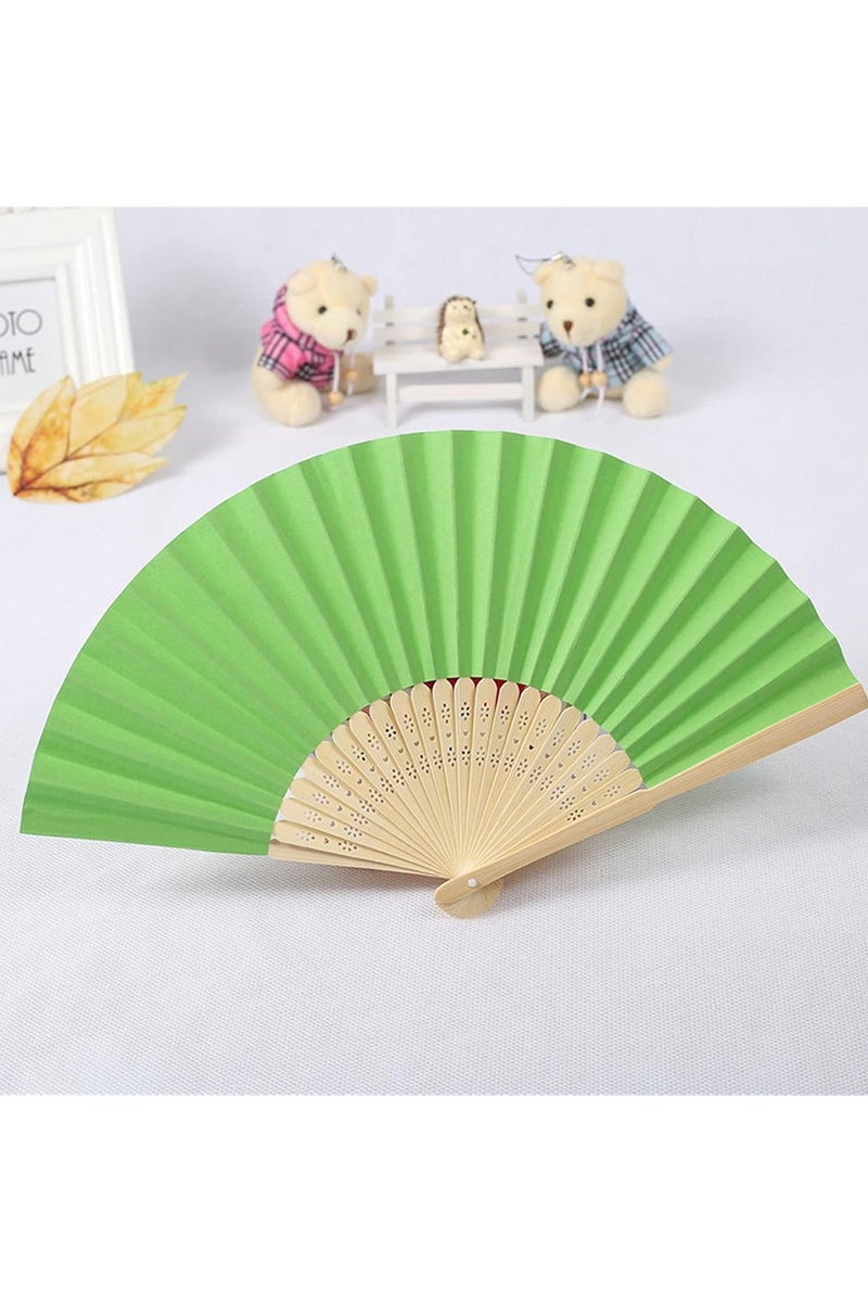 Hand Fan, Portable Folding Paper Fan, Premium Bamboo Ribs for Women and Girls for Summer Parties, Birthdays, Weddings.  - Image 1