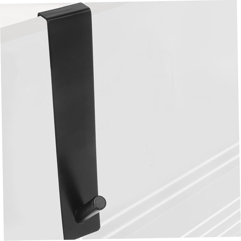 Black Over Door Hooks 2pcs Removable Metal Towel Rack Bathroom Coat Hanger 17 8X4CM - Image 5
