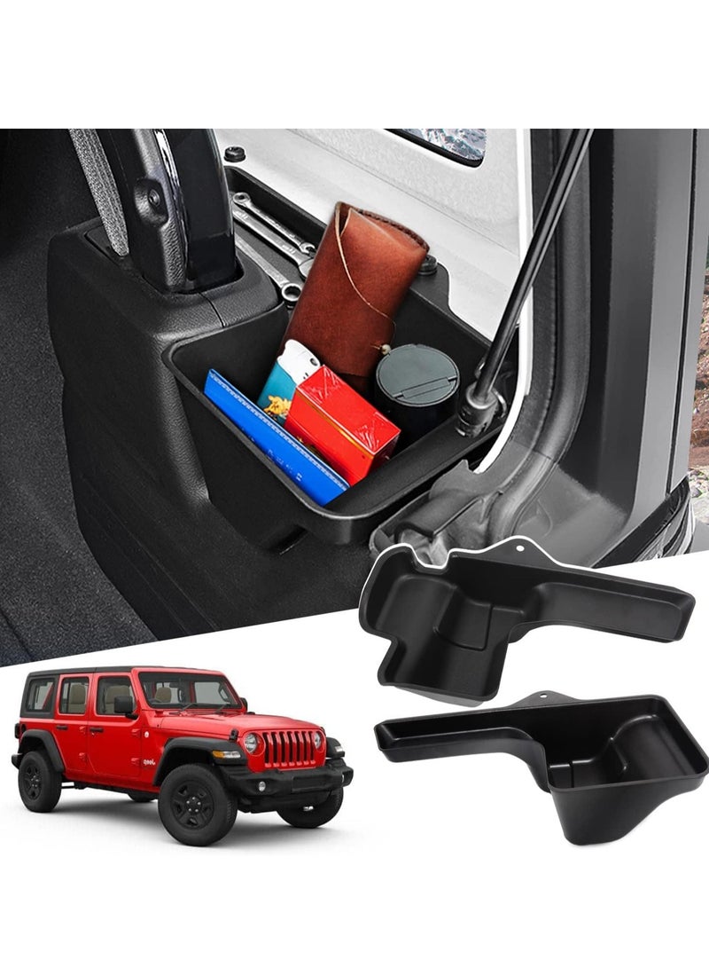 SYOSI صندوق منظم لدرج تخزين جانب الراكب، صندوق شحن خلفي مناسب لملحقات داخلية لسيارة جيب رانجلر JL 2018-2023 2024، أسود، قطعتان - Image 1