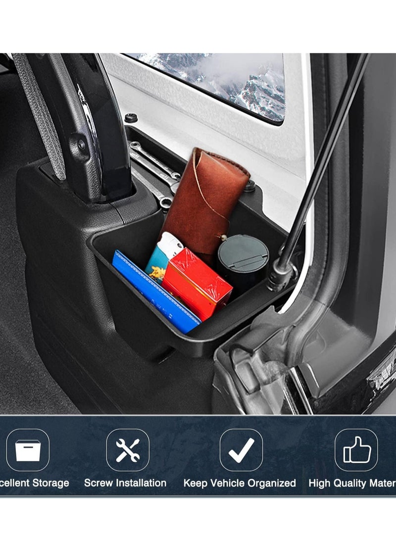 SYOSI صندوق منظم لدرج تخزين جانب الراكب، صندوق شحن خلفي مناسب لملحقات داخلية لسيارة جيب رانجلر JL 2018-2023 2024، أسود، قطعتان - Image 2