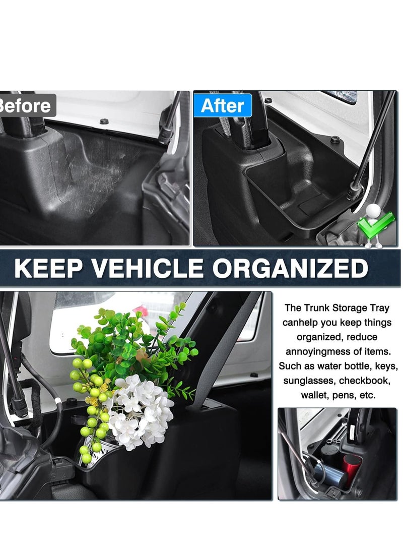 SYOSI صندوق منظم لدرج تخزين جانب الراكب، صندوق شحن خلفي مناسب لملحقات داخلية لسيارة جيب رانجلر JL 2018-2023 2024، أسود، قطعتان - Image 3