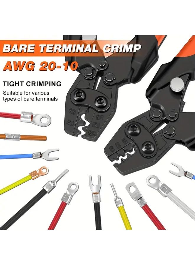 SANJIANG SJ 1256 Manual Ratchet Crimping Tool 20 10 AWG Heavy Duty Carbon Steel - Image 2