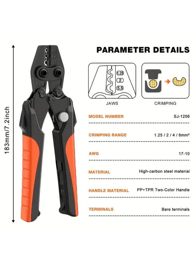 SANJIANG SJ 1256 Manual Ratchet Crimping Tool 20 10 AWG Heavy Duty Carbon Steel - Image 4