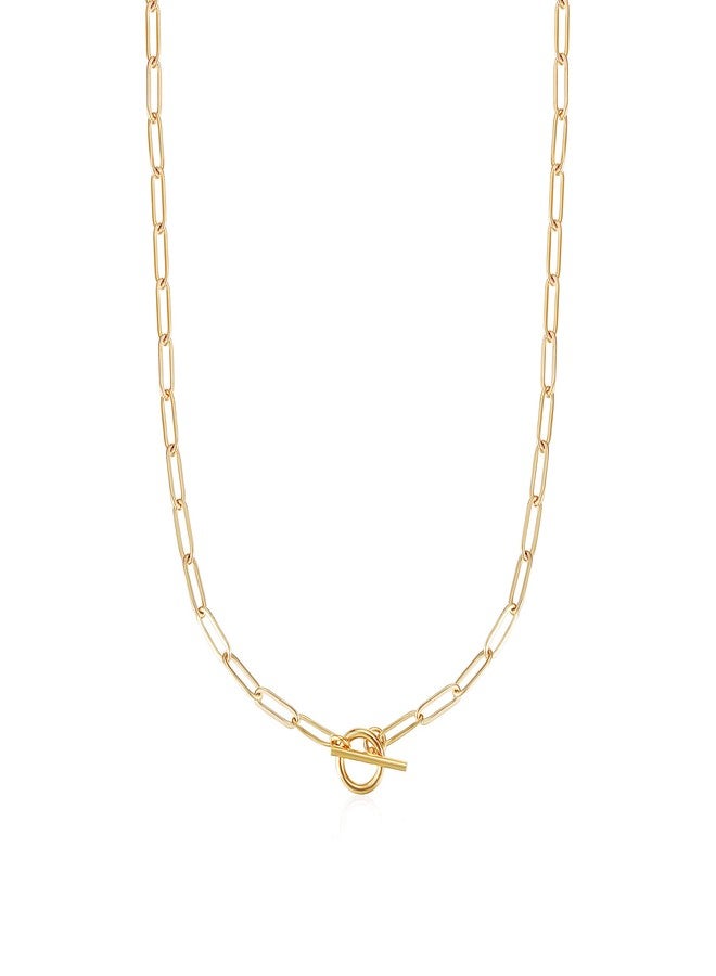 WISTIC Gold Necklace Long Linear Link Chain Necklace Paperclip Chain Necklace for Women Girls(16/20/24 inch) - Image 1
