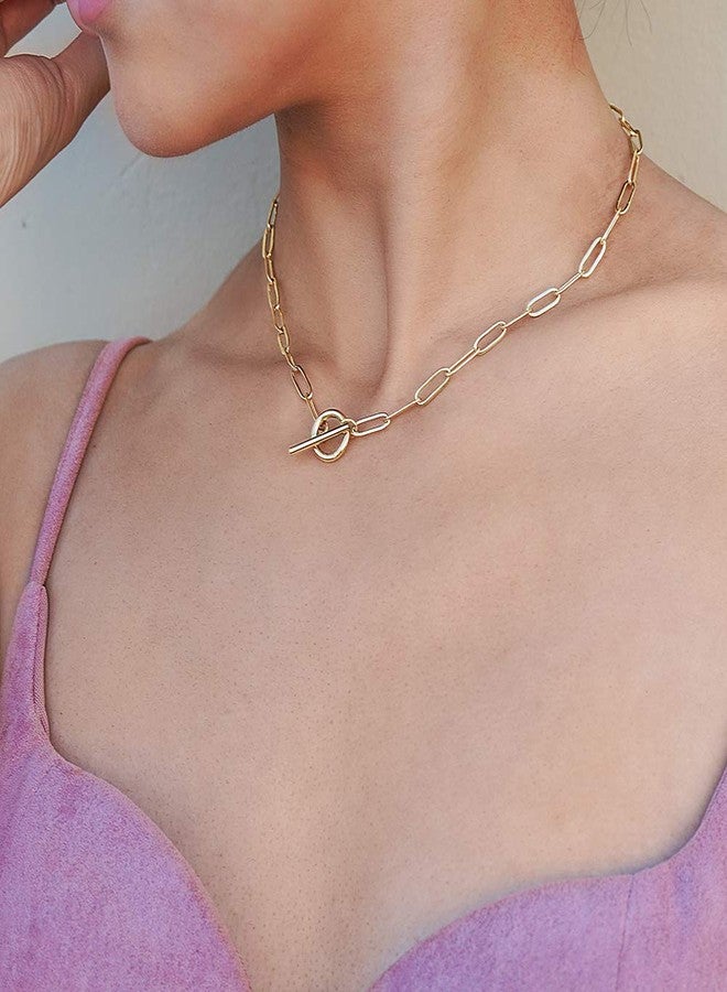 WISTIC Gold Necklace Long Linear Link Chain Necklace Paperclip Chain Necklace for Women Girls(16/20/24 inch) - Image 3