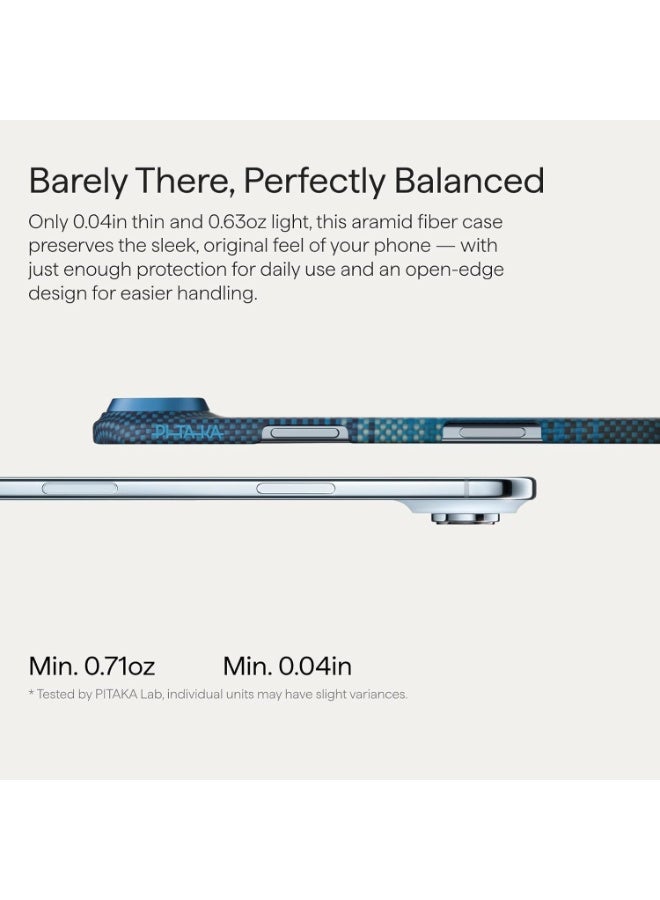 pitaka for iPhone Air Case 6.5", Compatible with MagSafe, Ultra-Slim Case with Caseless Touch Feeling, 1500D Aramid Fiber Woven, Moonrise - Image 5