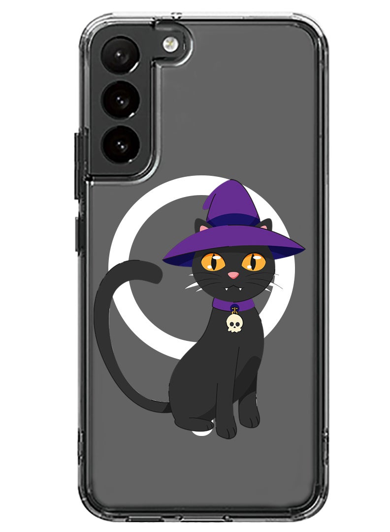 Theodor Magnetic Case for Samsung Galaxy S23 6.1-inch Compatible with MagSafe Wireless Charging, Shockproof Phone Bumper Cover Cat wearing hat halloween - Image 1