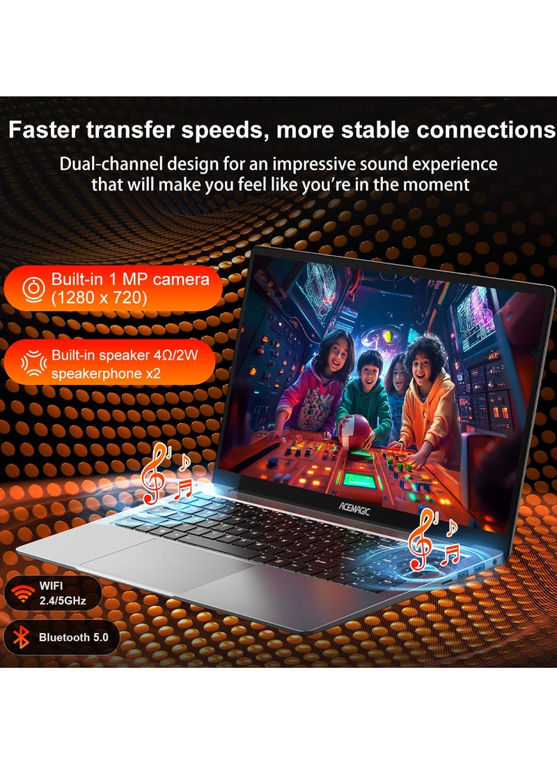 ACEMAGIC - Laptop Acemagic 16 inch FHD Display, SO-DIMM DDR4 16GB RAM M.2 2280 NGFF 512GB SSD with Intel 12th Gen Alder Lake N97(4C/4T, Up to 3.6GHz) Support WiFi6/BT5.0/1MP WebcamUSB3.2/Type-C/Windows 11 Pro/16:10/AD Metal house - Image 1