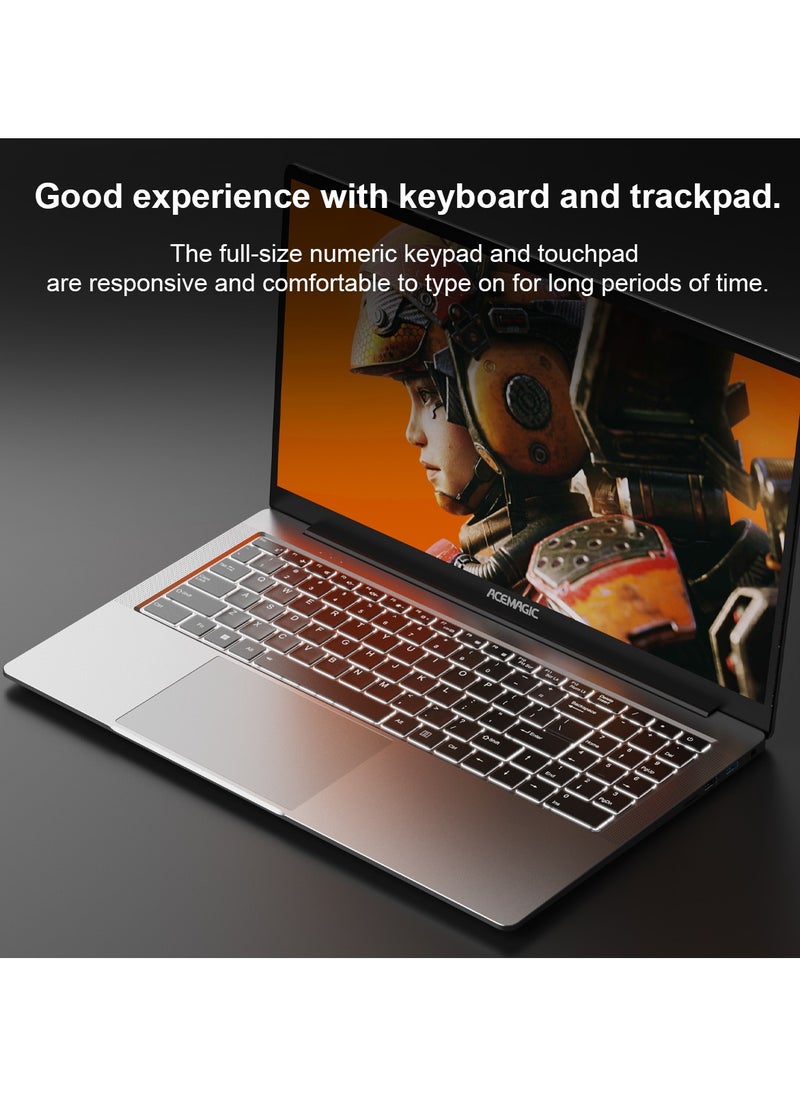 ACEMAGIC - Laptop Acemagic 16 inch FHD Display, SO-DIMM DDR4 16GB RAM M.2 2280 NGFF 512GB SSD with Intel 12th Gen Alder Lake N97(4C/4T, Up to 3.6GHz) Support WiFi6/BT5.0/1MP WebcamUSB3.2/Type-C/Windows 11 Pro/16:10/AD Metal house - Image 1