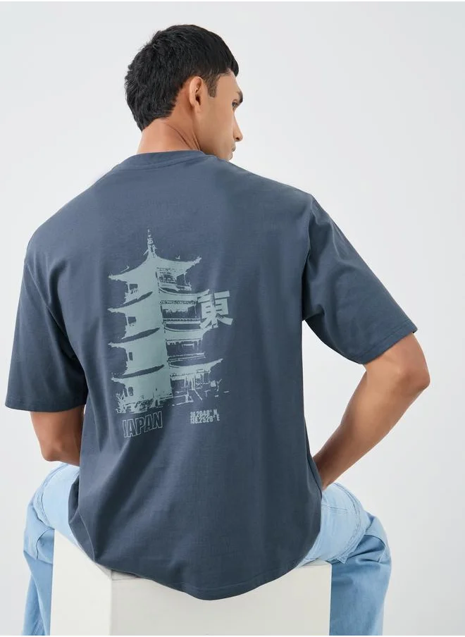 Styli Styli Graphic Print Oversize Fit Crew Neck T-Shirt