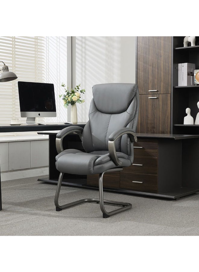 DANUBE HOME كرسي مكتب كورتني الزائر كرسي مكتب مريح كرسي كمبيوتر حديث كرسي ذراع مكتبي مدمج دعم قطني L73.3xW62xH114cm - رمادي - Image 1