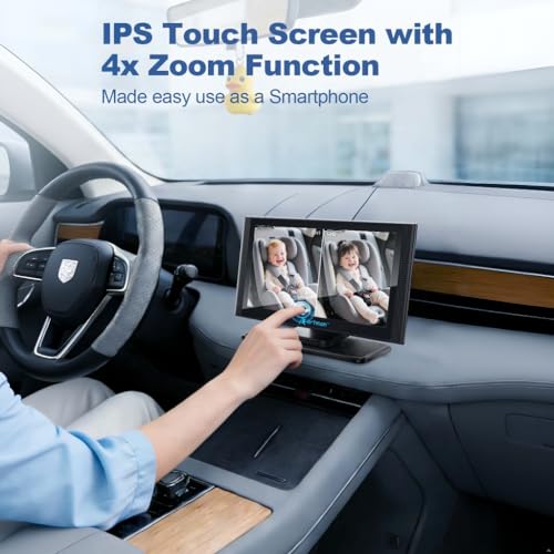 A Artman Artman Baby Car Camera for 2 Kids, IPS Touch Screen Baby Car Monitor with 7.2'' HD 1440P,Dual IR Night Vision Cameras, Easy No-Damage Install Ideal Car Seat Monitor for Parents and Pet Owners - Image 2