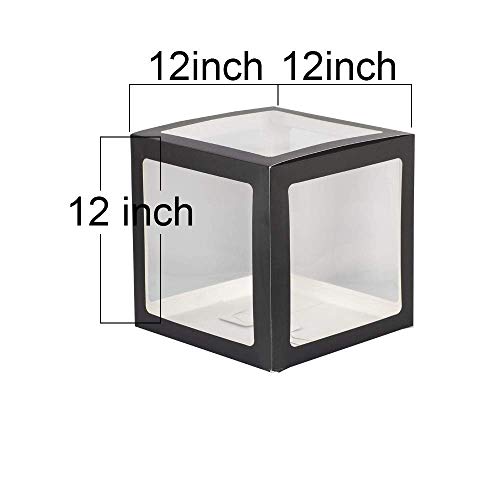 Aimto Clear Balloon Boxes for Party Decorations - Black - 4pcs - Image 3