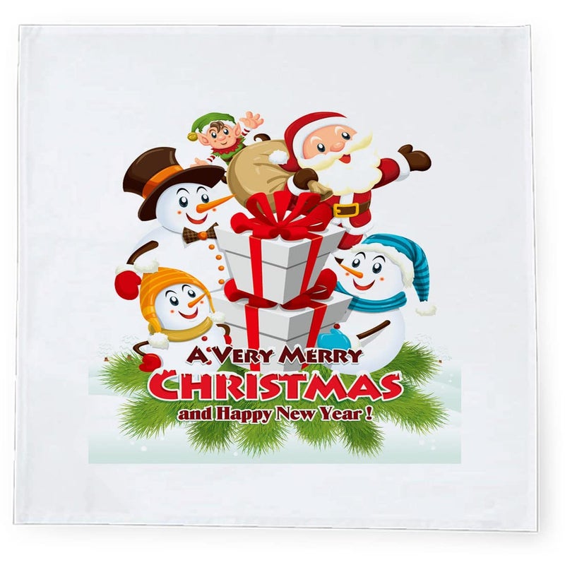 Khakee 6 Pcs Christmas Theme Silk Table Napkins 10x 10 for Xmas Decoration Christmas OrnamentsChristmas Giftxmas21687 - Image 3
