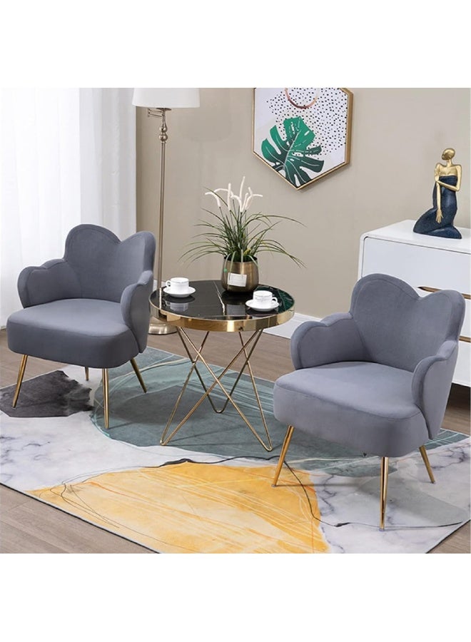 Cozy Fabric Single Lounge Chair – Modern Sofa Chair for Balcony, Bedroom, Living Room & Hotel Spaces – Cute Makeup Chair for Relaxing With High Back- Ideal Style & Comfort (Grey)