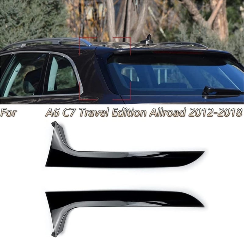 Yurefax Gloss Black Rear Window Side Spoiler for A6 C7 - Image 3