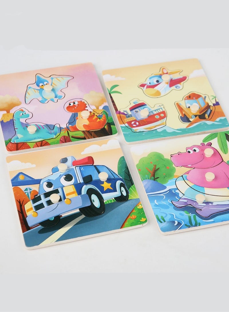 Children's Educational Wooden Cartoon Wild Animal Series Jigsaw Puzzles Suitable Gift Bag Pack - Image 3