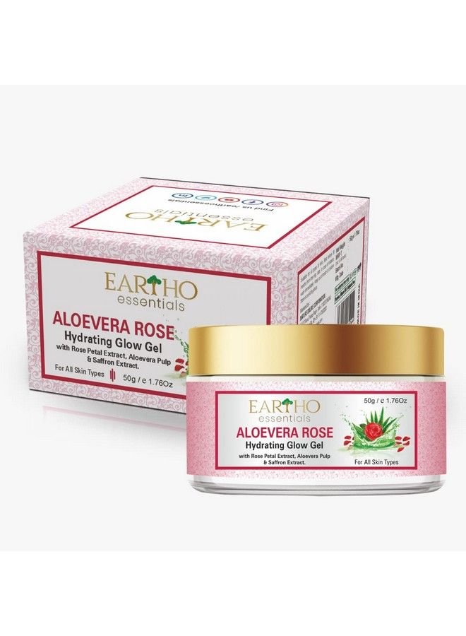 EARTHO essentials Aloevera Rose Hydrating Glow Gel With Rose Ark Aloevera Pulp & Saffron Extract 50G - Image 1