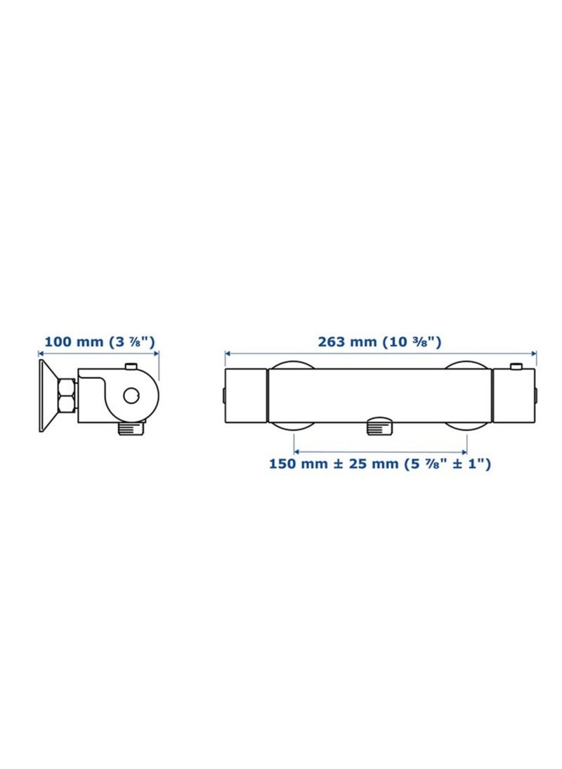 Generic - Thermostatic shower mixer, chrome-plated, 150 mm - Image 1
