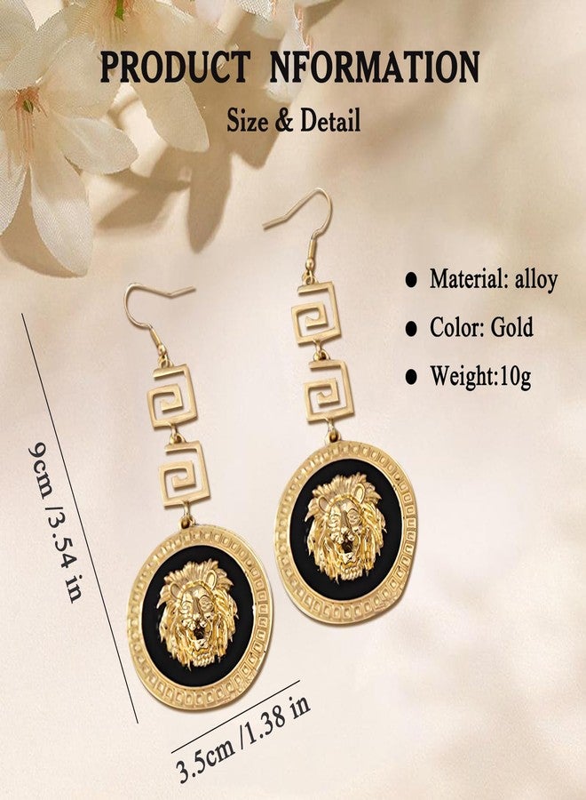 Could Spark Christmas Gift Lion Head Stud Earrings Gold Tiger Statement Lion Drop Dangle Earrings Animal Earrings Personality Jewelry for Women - Image 2