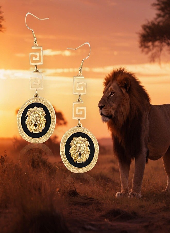Could Spark Christmas Gift Lion Head Stud Earrings Gold Tiger Statement Lion Drop Dangle Earrings Animal Earrings Personality Jewelry for Women - Image 3