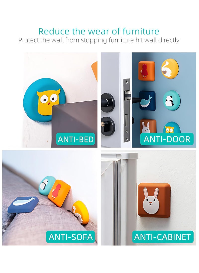 IAZO IAZO Silicone Door Stop Wall Protector Furniture Buffer Door Knob Cartoon Crash Pad Self Adhesive Quiet Shock Absorbent Protect Every Wall Surface Pack of 9  - Image 5