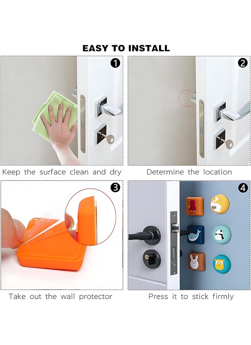 IAZO IAZO Silicone Door Stop Wall Protector Furniture Buffer Door Knob Cartoon Crash Pad Self Adhesive Quiet Shock Absorbent Protect Every Wall Surface Pack of 9  - Image 3