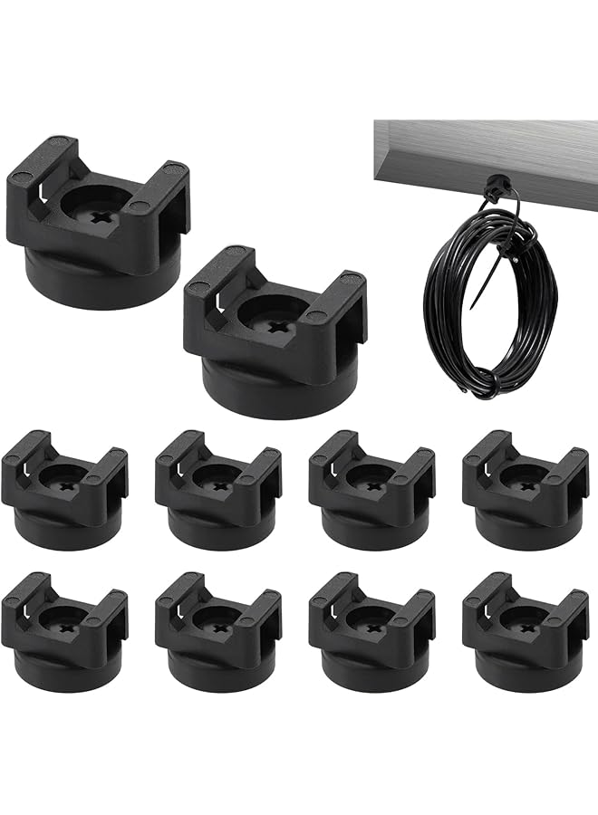 S-TOP 10 Pcs Magnetic Cable Tie Mounts, Strong Magnet Base Holders for Zip Ties, Multipurpose Wire Organizer for Home, Office, Car, and Boat Electrical Management, Useful Cable OrganizersTools (Black) - Image 1