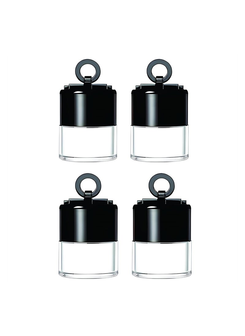 Generic - 4pcs 8g Travel Loose Powder Container with Sifter Black Lid Puff for Makeup Blush - Image 1