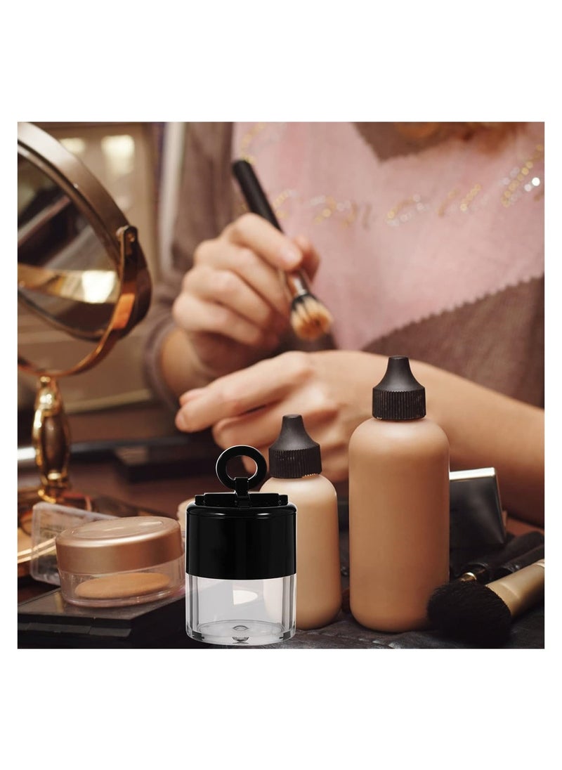 Generic - 4pcs 8g Travel Loose Powder Container with Sifter Black Lid Puff for Makeup Blush - Image 1