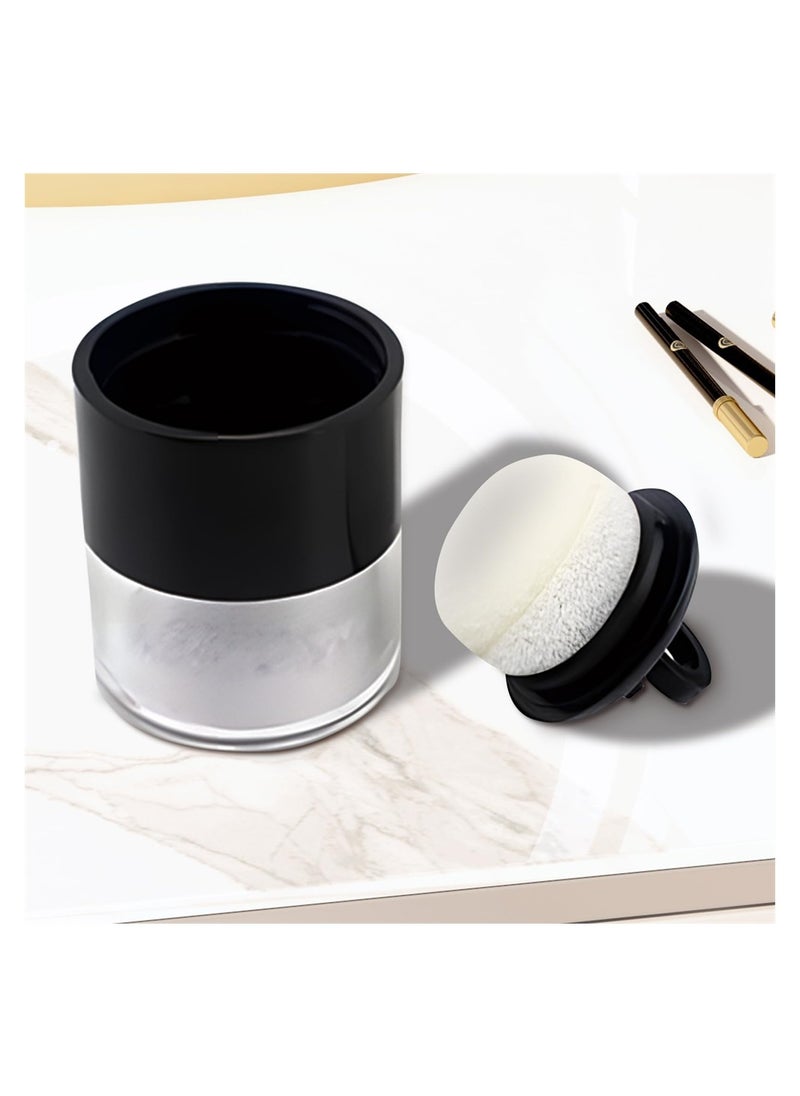 Generic - 4pcs 8g Travel Loose Powder Container with Sifter Black Lid Puff for Makeup Blush - Image 1