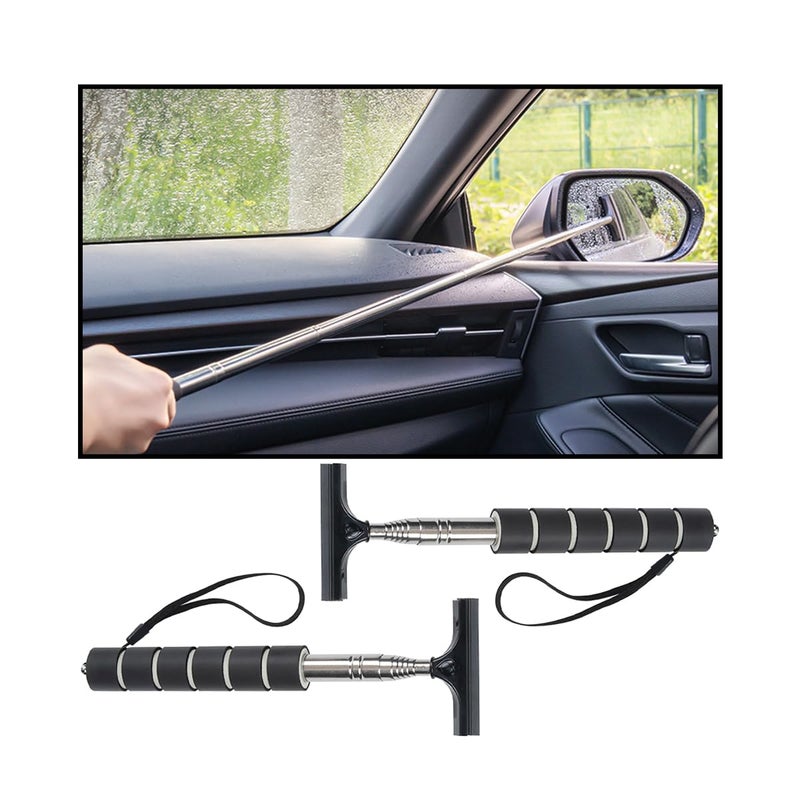 Bittwee 2PCS Car Side Mirror Squeegee Retractable Auto Rearview Mirror Wiper AllPurpose Window Squeegee for Cleaning Shower Glass Door Vehicle Accessories Universal for SUV Truck RVBlack - Image 3