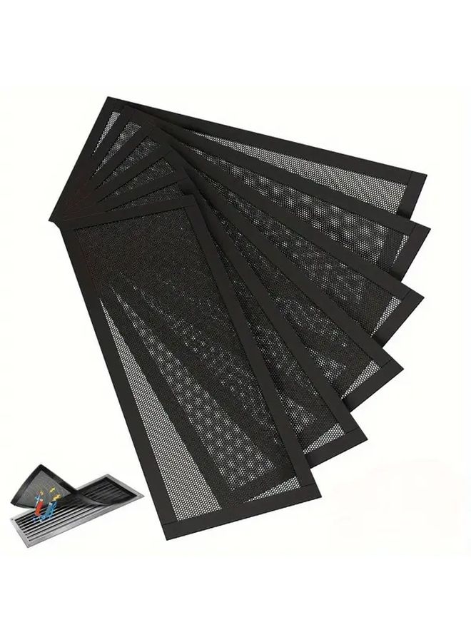 غطاء فتحة تهوية مغناطيسي أسود مقاس 4 × 10 بوصة بشاشة شبكية متينة للأرضية والسقف - Image 4