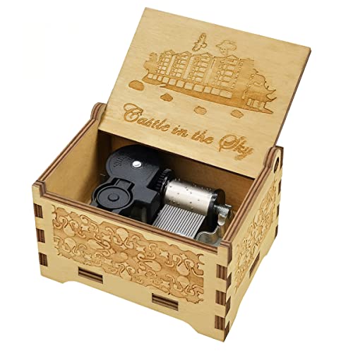 Sooharic Carrying You Music Box- 18 Note Mechanism Wooden Music Box Crafts Melody Castle in Hand （Carrying You（Castle in The Sky）） - Image 1