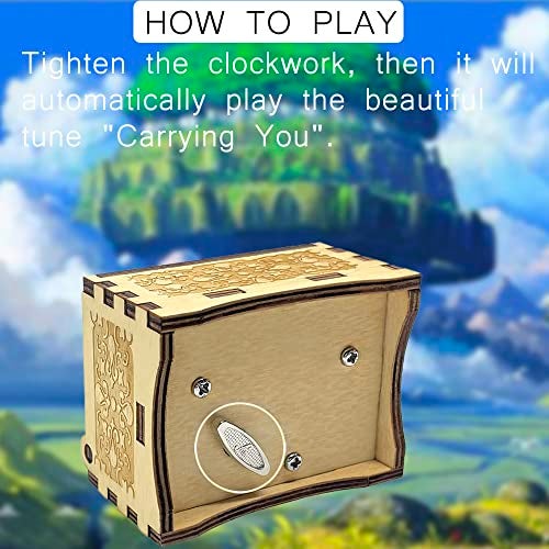 Sooharic Carrying You Music Box- 18 Note Mechanism Wooden Music Box Crafts Melody Castle in Hand （Carrying You（Castle in The Sky）） - Image 4