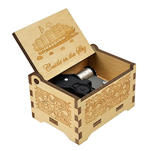 Sooharic Carrying You Music Box- 18 Note Mechanism Wooden Music Box Crafts Melody Castle in Hand （Carrying You（Castle in The Sky）） - Image 2