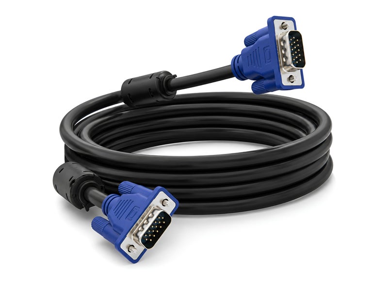 Upix Male to Male VGA Cable 1.3 Meters (4.3 Feet) - Supports PC, Monitor, TV, LCD/LED, Plasma, Projector, TFT - Image 1