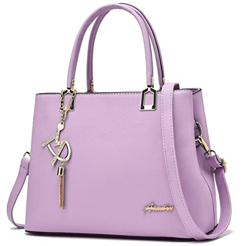 ToLFE Womens Purses and Handbags Shoulder Bags Ladies Designer Top Handle Satchel Tote Bag (Light Purple) - Image 1