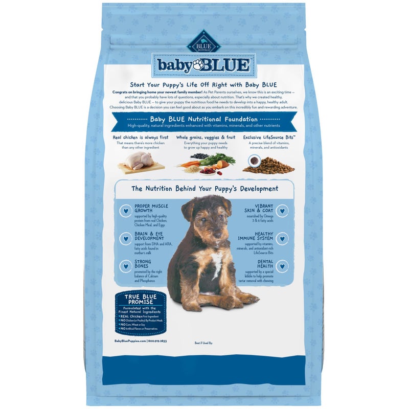 Blue Buffalo Baby Blue Natural Dry Food for Puppies, Healthy Growth Formula with DHA, Savory Chicken Recipe, 4-lb Bag - Image 2