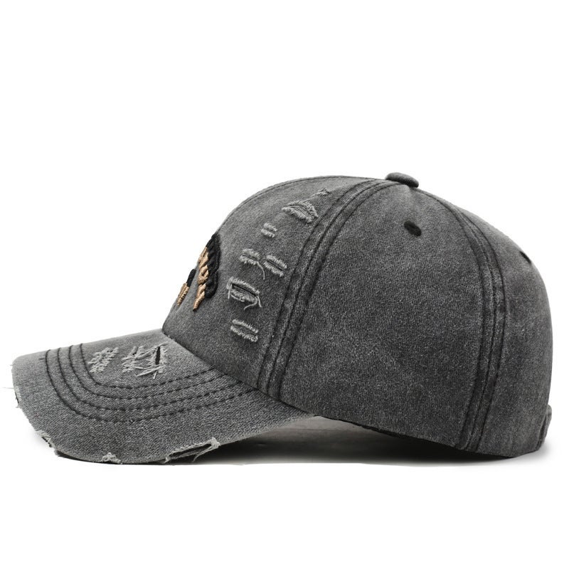 Washed Soft Top Distressed Baseball Cap - Image 3