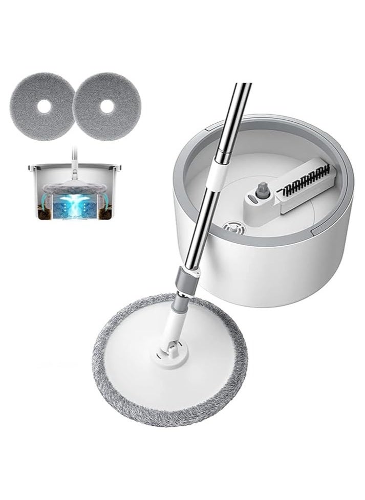 Generic - Rotary Squeeze Mop and Bucket Microfiber Mop Pads Hand Free Wringing Floor Clean Mop with 2 Pads - Image 1