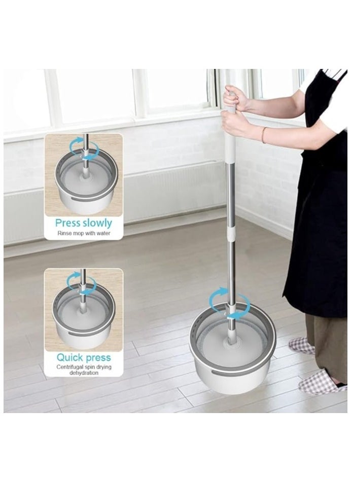 Generic - Rotary Squeeze Mop and Bucket Microfiber Mop Pads Hand Free Wringing Floor Clean Mop with 2 Pads - Image 1