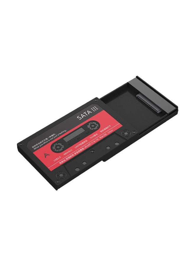 USB3.0 Classic Nostalgic Tape SATA Mobile Hard Disk Box 2.5 Inch Serial Port SSD Notebook Hard Disk Box Wholesale-Color:Black  - Image 3