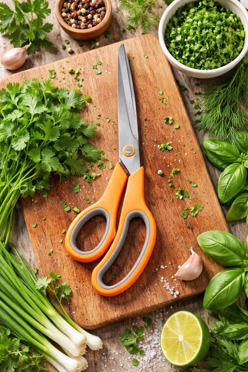 Bagonias 9.8" Multipurpose Scissors – Ultra Sharp Stainless Steel Shears – Heavy Duty Comfort-Grip Scissors for Kitchen, Fabric, Sewing, Craft, Office, Home & School – Orange (1 Pack) - Image 5