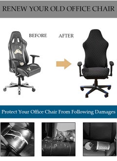 DUNISO Gaming Chair Covers Stretch Washable Computer Chair Slipcovers Ergonomic Gaming Chair Stretch Protector Slipcover with Armrests Cover for Armchair, Swivel Chair, Gaming Chair,Computer boss Chair  - Image 5