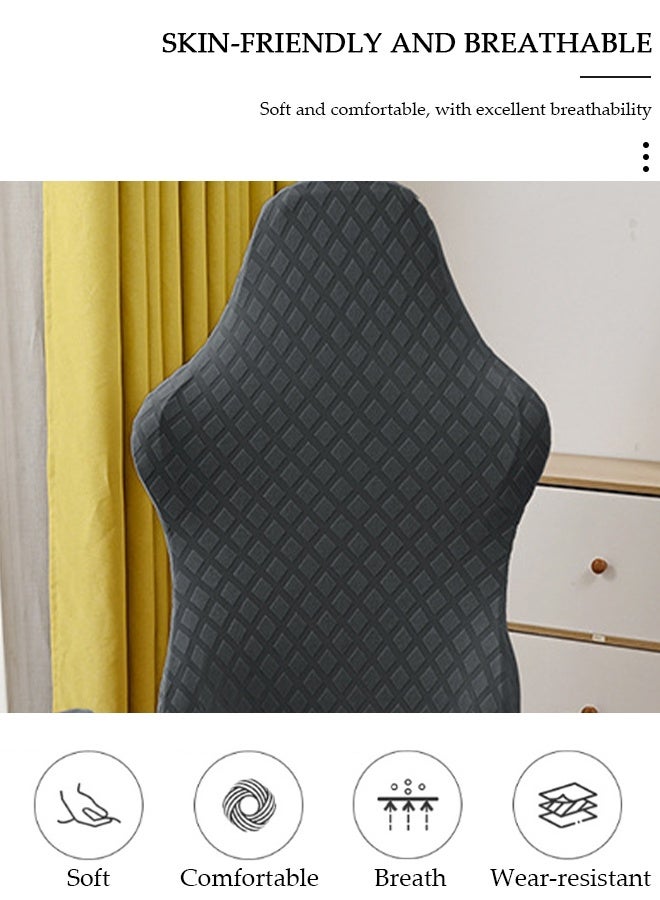 DUNISO أغطية كراسي الألعاب، أغطية قابلة للغسل لكرسي الكمبيوتر، أغطية انزلاقية مريحة لكرسي الألعاب، غطاء حماية قابل للتمدد مع غطاء مساند للذراعين للكرسي، الكرسي الدوار، كرسي الألعاب، كرسي رئيس الكمبيوتر - Image 4