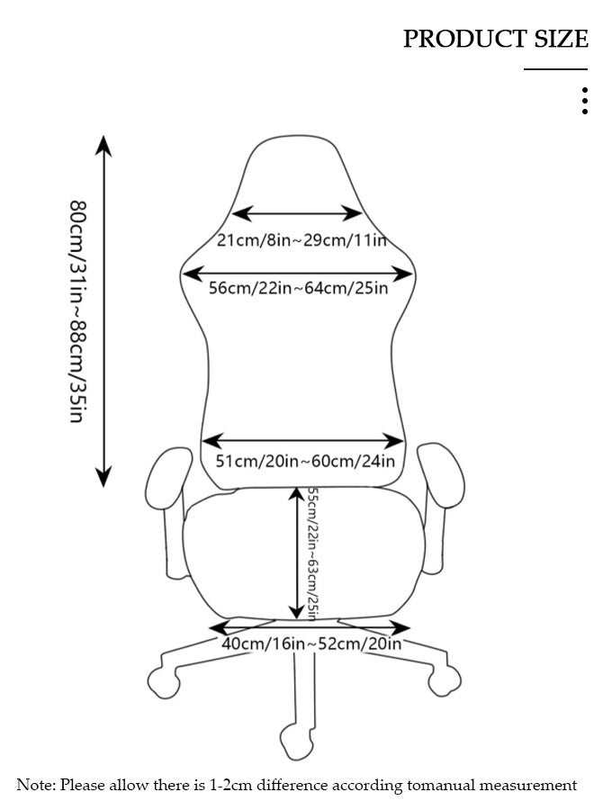 DUNISO أغطية كراسي الألعاب، أغطية قابلة للغسل لكرسي الكمبيوتر، أغطية انزلاقية مريحة لكرسي الألعاب، غطاء حماية قابل للتمدد مع غطاء مساند للذراعين للكرسي، الكرسي الدوار، كرسي الألعاب، كرسي رئيس الكمبيوتر - Image 2