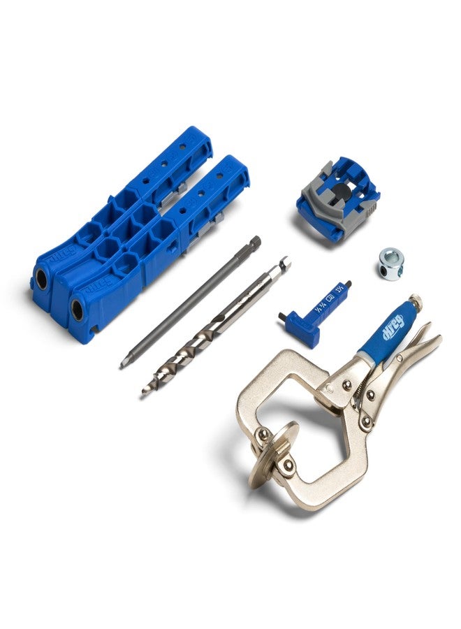 KREG Durable Pocket-Hole Jig 320 with Classic 2 Inch Face Clamp - Includes Wood Clamps for Woodworking & Tight Spaces - For Materials 1/2 Inch to 1 1/2 Inch Thick - Image 1